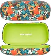 molshine Hard Shell Sunglasses Case, Classic Large Glasses Case for Sunglass, Eyeglasses with Cle...