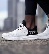 TYR Unisex Techknit RNR-1 Trainer Running Shoes Sneaker, White/Black, 8 US Men