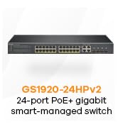 Zyxel 24-Port PoE Gigabit Switch | Smart-Managed | 24x PoE+ @170W | 2x SFP | Rackmount [GS1900-24...