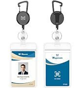 MNGARISTA Badge Holder Reel Keychain with Carabiner and Clip, Retractable 23.62" UHMWPE Fiber Cor...