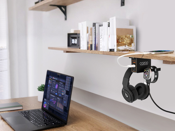 Headphone Stand with USB Charger