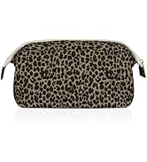 Wudygirl Puffy Padded Travel Makeup Bag for Women Leopard Print | Wide-open Makeup Pouch, Cosmeti...
