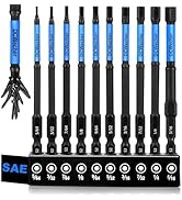 DCWecher 10-Pack Allen Wrench Drill Bit Set 4'' Long (SAE), Profession Allen Key Drill Bit Set, M...