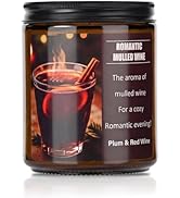 Valentines Day Gifts for Her Him - Mulled Wine Plums Candle 4 Oz - Romantic Anniversary Wedding B...
