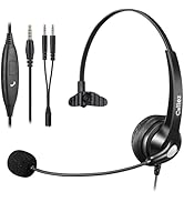 Callez Computer Headset, 3.5mm Cell Phone Headset with Mic Noise Cancelling, Wired Headphone for ...