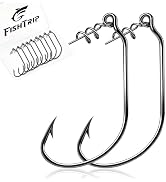 FishTrip Swimbait Hook, 25/50Pcs Twist-Lock Worm Keeper Hooks with Centering Pin Spring Weedless ...