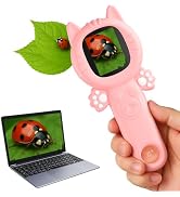 2-in-1 Microscope Camera for Kids, Mini Handheld Microscope Supporting Multiple Viewing Angles, O...