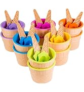 Ice Cream Cups with Spoons / Large Plastic Dish with Spoon / Dessert Sundae Frozen Yogurt Bowls I...