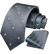 HISDERN Ties for Men Fun Animal Tie Handkerchief Business Classic Designer Mens Ties Novelty Neck...