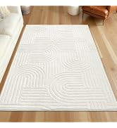 SHACOS Soft Cozy Fluffy Arch Pattern High-Low Pile Area Rugs 6'x9' Large Non Slip Washable Modern...