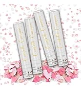 12" Confetti Cannons with Pink & White Heart Filling - Party Poppers for Gender Reveal Baby Showe...