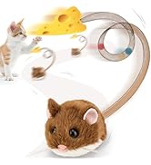 Migipaws Interactive MigiMouse Cat Toy 360° Rolling & Spin with Wiggling Tail for Indoor Cats Sma...