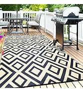 DiiKoo Outdoor Rug Mat for Patio, 6x9ft Waterproof Reversible Plastic Straw Rugs, Camping Carpet ...