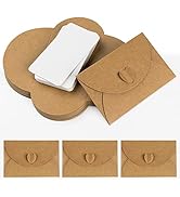 ABSOFINE 25 Pcs Mini Envelopes with Heart Clasp, Mini Cute Kraft Paper Envelopes Gift Card Holder...