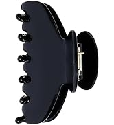 OideGuiing Medium Cute Durable Acetate Hair Clips - 3-Inch Black Claw Clips for Fine and Medium T...