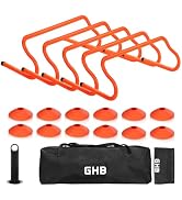 GHB Agility Hurdles 8" Speed Agility Training Hurdles, Detachable Sturdy Hurdles Training Equipme...