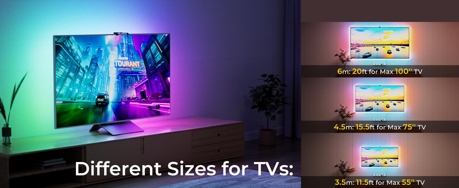 different sizes for tvs