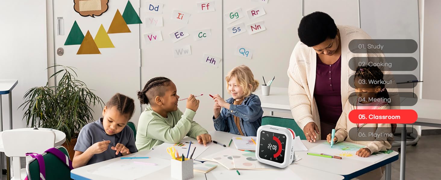 Creaviva digital visual timer classroom teacher whiteboard magnetic stick large