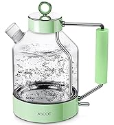 Electric Kettle, ASCOT Electric Tea Kettle 1.6L 1500W Glass Electric Kettle,Gold Stainless Steel,...