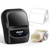 CLABEL 221B Label Maker with Glossy Kraft Round Stickers, Portable Bluetooth Thermal Printer Bund...