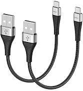 ohbox USB A to USB C Cable (2Pack 1FT) Short USB C Charger Fast Charging Cord Braided, Type C Cab...