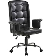 VECELO Modern Executive Office Chair with Wheels, Comfy Modern Task Chair with Adjustable Arms & ...