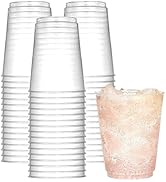 R-kay Clear Plastic Cups For Party - 10 Oz - Clear Cups 50 Pack - Extra Heavy Duty Clear Disposab...