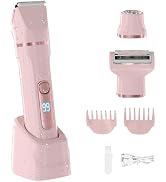 Fanovae 3-in-1 Bikini Trimmer for Women â?? Electric Razor & Body Hair Trimmer with Charging Dock, ...