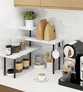 Homode Bathroom Counter Corner Shelf, 3 Tier Kitchen Countertop Organizer for Over The Sink, Make...