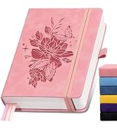 Lined Journal Notebook 365 Pages, A5 Leather Journals for Writing Women & Men, Hardcover Notebook...