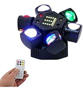 6-Arm RGB Stage Light with Remote, 80W Moving Head DJ Light with DMX 512, Voice Control, Self-pro...
