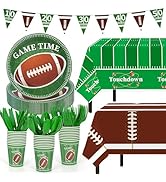 Football Party Decorations,133Pcs Football Party Supplies Set Disposable Footballs Birthday Plate...
