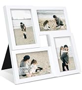 THKRLOF 4x6 Picture Frames Collage 1 Pack, 4 Opening Multi Family Photo Collage Frames with Real ...