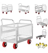 Lomive 5IN1 Heavy Duty Platform Truck Cart with Cage-44×28" Hand Truck Extra Large Version,2200lb...