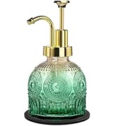 Amolliar 8 Oz Vintage Glass Bathroom Soap Dispensers with Pump, Refillable Kitchen Dish Soap Disp...