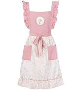 Pinknoke Cute Aprons for Women with Pockets Cotton Adjustable Cross Back Pinafore Vintage Apron f...