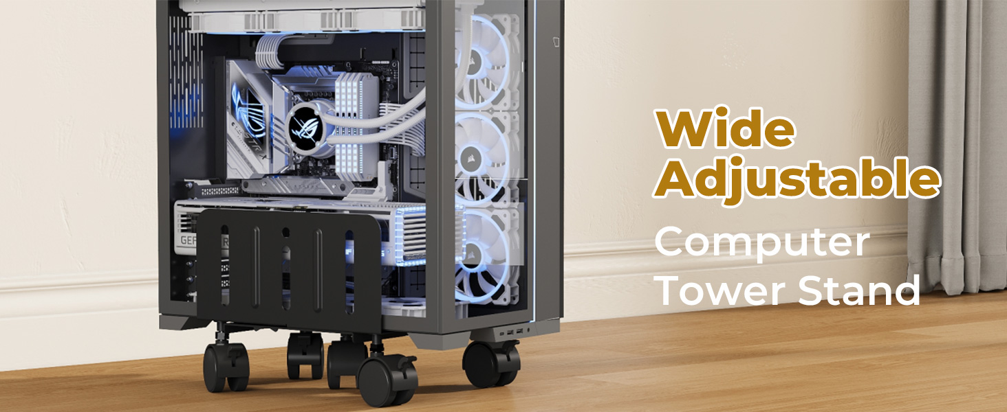 Wide Adjustable Computer Tower Stand