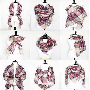 9 ways to wear a plaid blanket scarf