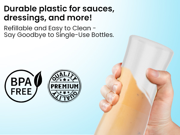 squeeze condiment plastic bottles with nozzle for sauces leak proof durable design easy to clean