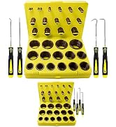 KEZE 382 Pcs SAE Viton O Ring Kit and 386 Pcs Metric Viton O Ring Kit for Industrial Pressure Was...