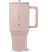 HydroJug Traveler 40oz, Insulated Tumbler with Handle & Straw, Dusty Rose