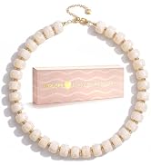 POPLOPP Chunky Beaded Necklaces for Women Boho Large Bead Choker Necklace Fashion Trendy Summer B...