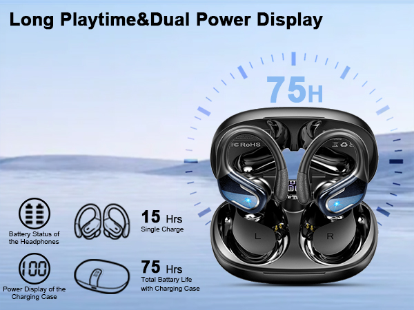 Technical specifications display showing multiple icons and measurements for what appears to be a VR or gaming headset interface, with blue illuminated elements.