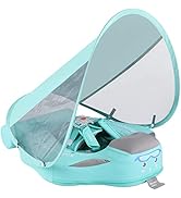 GENTEACO Newest Mambobaby Baby Swim Float with Canopy Non-Inflatable Infant Pool Float with Tail ...