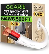 GearIT in-Wall Speaker Wire OFC 2x1.5mm= (152.4 Meters - White) Oxygen-Free Copper - Hi-Fi Audio ...
