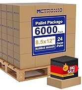 Metronic 6000 Pack Bubble Mailer 8.5x12 Inch Black Full Pallet Usable Size 8.5x11" Waterproof Pad...