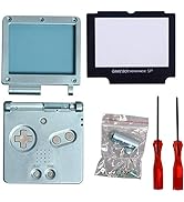 Timorn Full Parts Housing Shell Pack Replacement for GBA SP Gameboy Advance SP (Light Blue Pack)