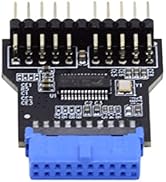 chenyang USB 3.0 Front Panel Header 19Pin/20Pin 1 to 2 HUB 9Pin/10Pin Mainboard Header Extension ...