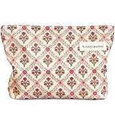 STARDW Aesthetic Floral Makeup Bag Cute Small Cosmetic Bags for Women Girls, Travel Toiletry Bag ...