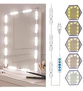 selfila Led Vanity Mirror Lights Kit, 5 Color Hollywood Style Vanity Make Up Light, 11ft with Dim...